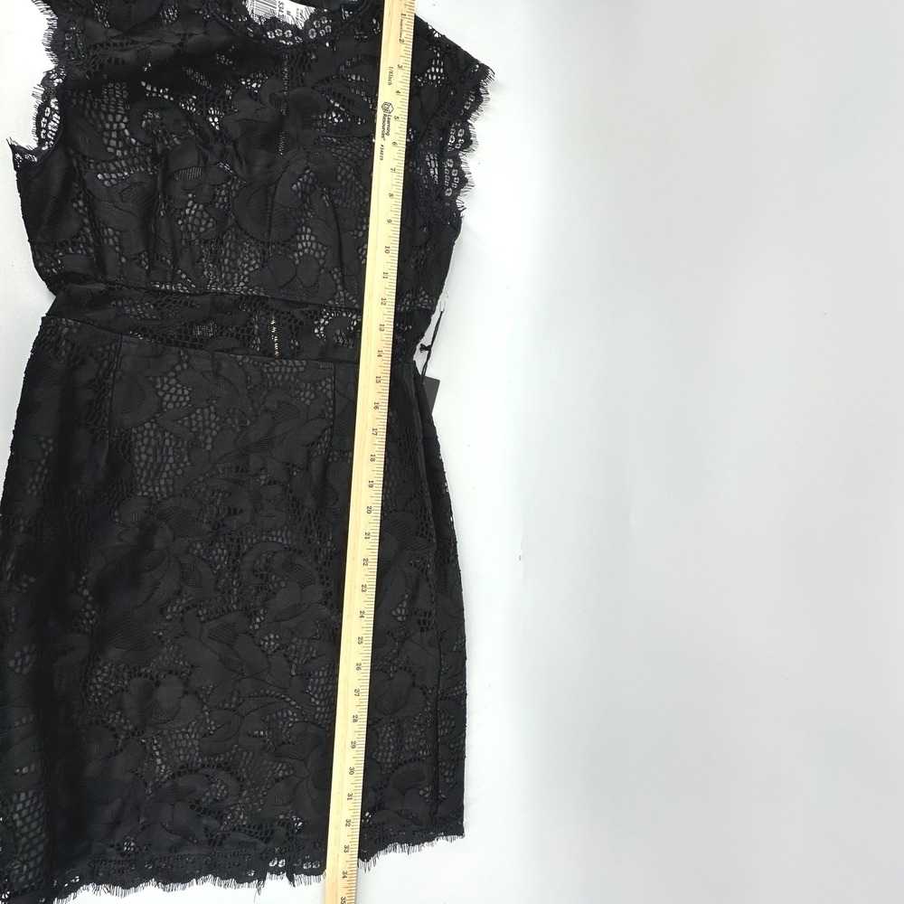 XXI Forever 21 Lace Sheath Dress Size M Black High Neck Full Zip Gothic Sheer - Picture 8 of 9